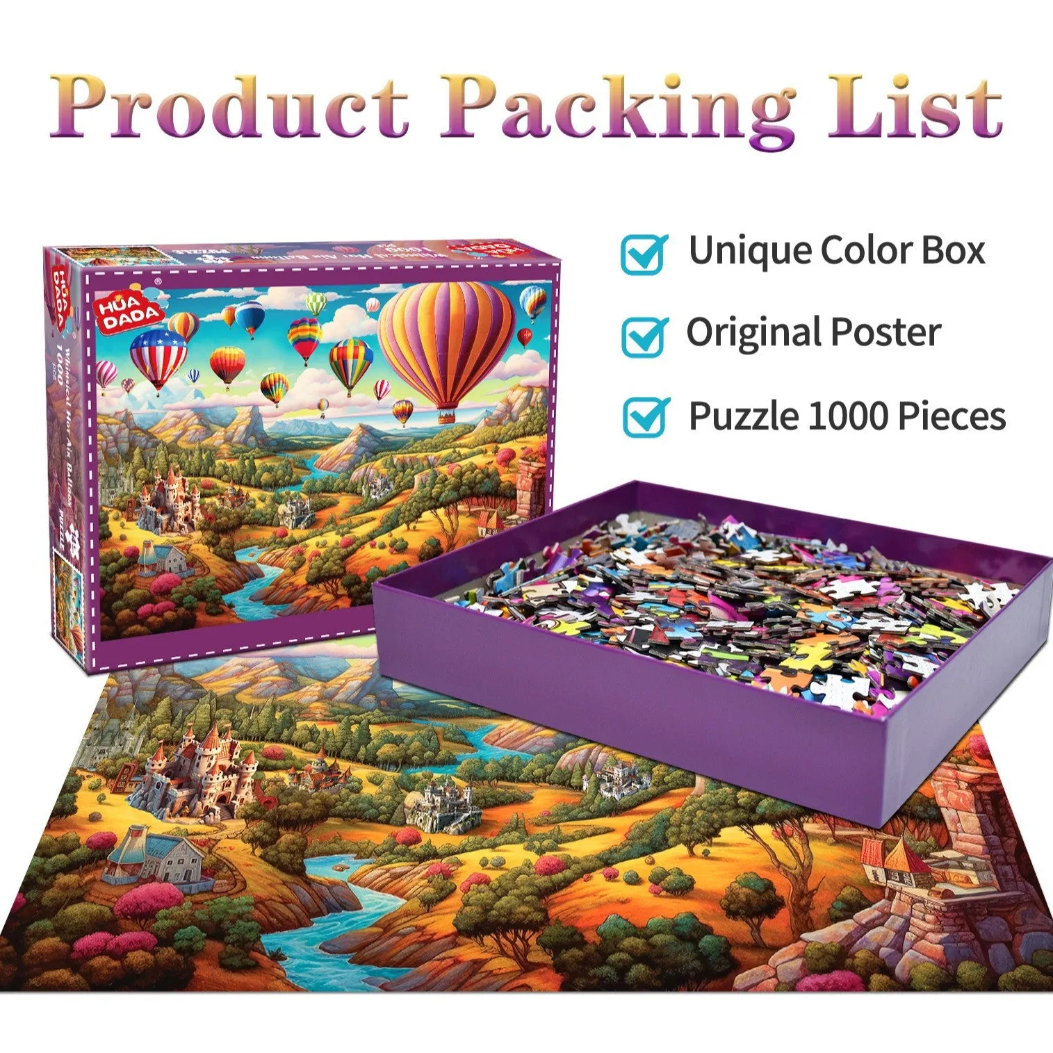 1000-Piece Hot Air Balloon Adventure Jigsaw Puzzle for Adults | Challenging Paper Puzzle | Beautiful Scenery & Stress Relief