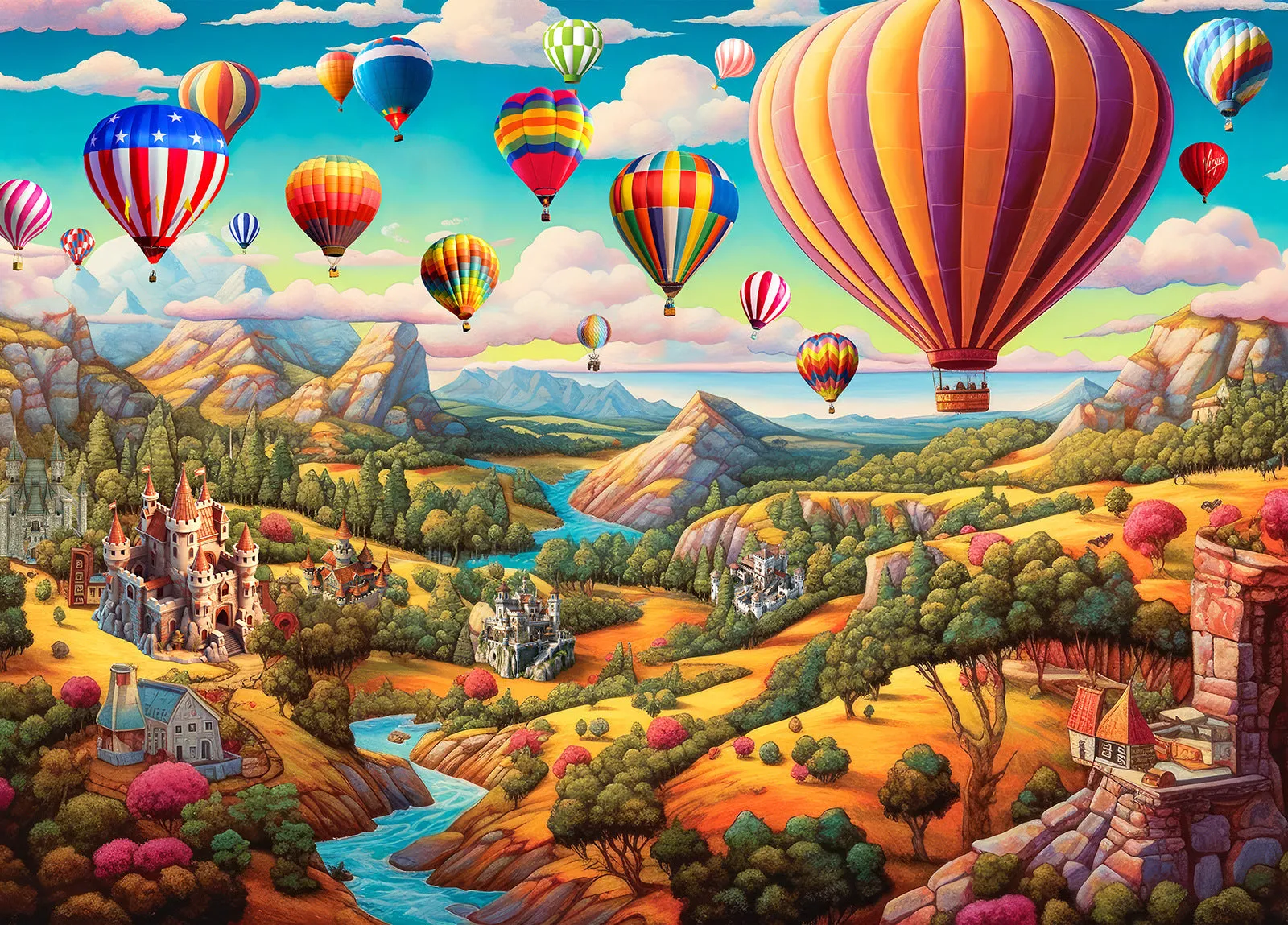 1000-Piece Hot Air Balloon Adventure Jigsaw Puzzle for Adults | Challenging Paper Puzzle | Beautiful Scenery & Stress Relief