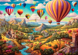 1000-Piece Hot Air Balloon Adventure Jigsaw Puzzle for Adults | Challenging Paper Puzzle | Beautiful Scenery & Stress Relief