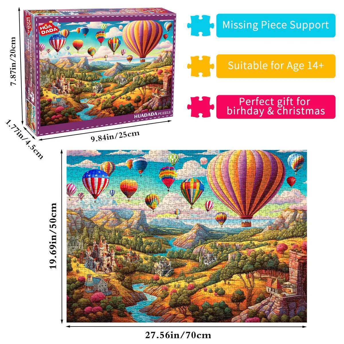 1000-Piece Hot Air Balloon Adventure Jigsaw Puzzle for Adults | Difficult Paper Puzzle with Beautiful Scenery | Stress Relief & Cognitive Enhancement