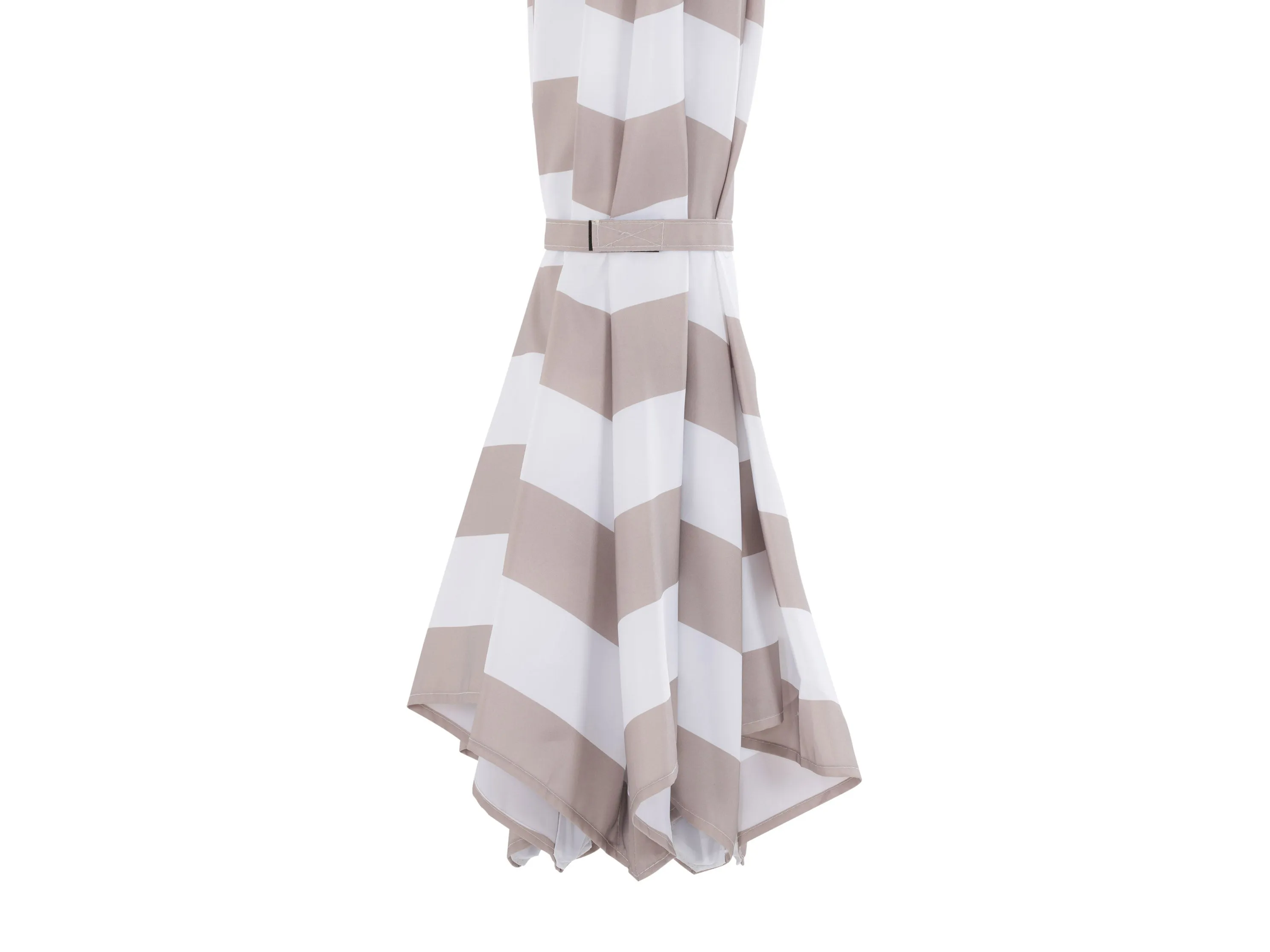 10ft Striped Offset Umbrella - Taupe And White