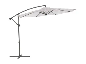 10ft Striped Offset Umbrella - Taupe And White