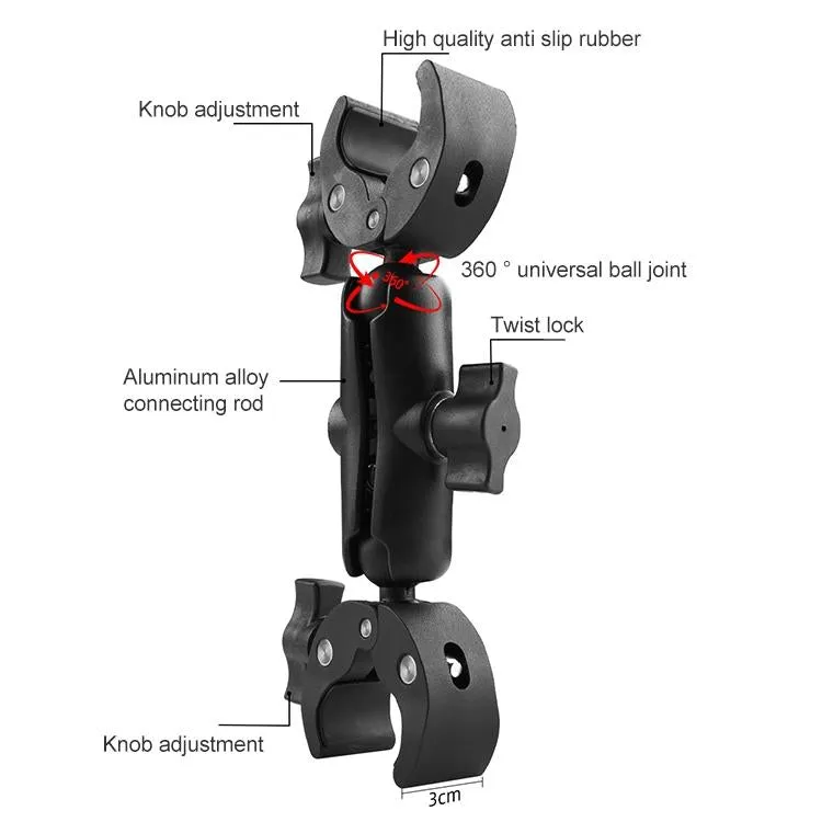 18cm Dual Head Motorcycle Handlebar Mount | 28cm