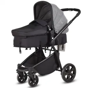 2-in-1 Folding Aluminum Buggy Newborn Travel Baby Stroller-Gray