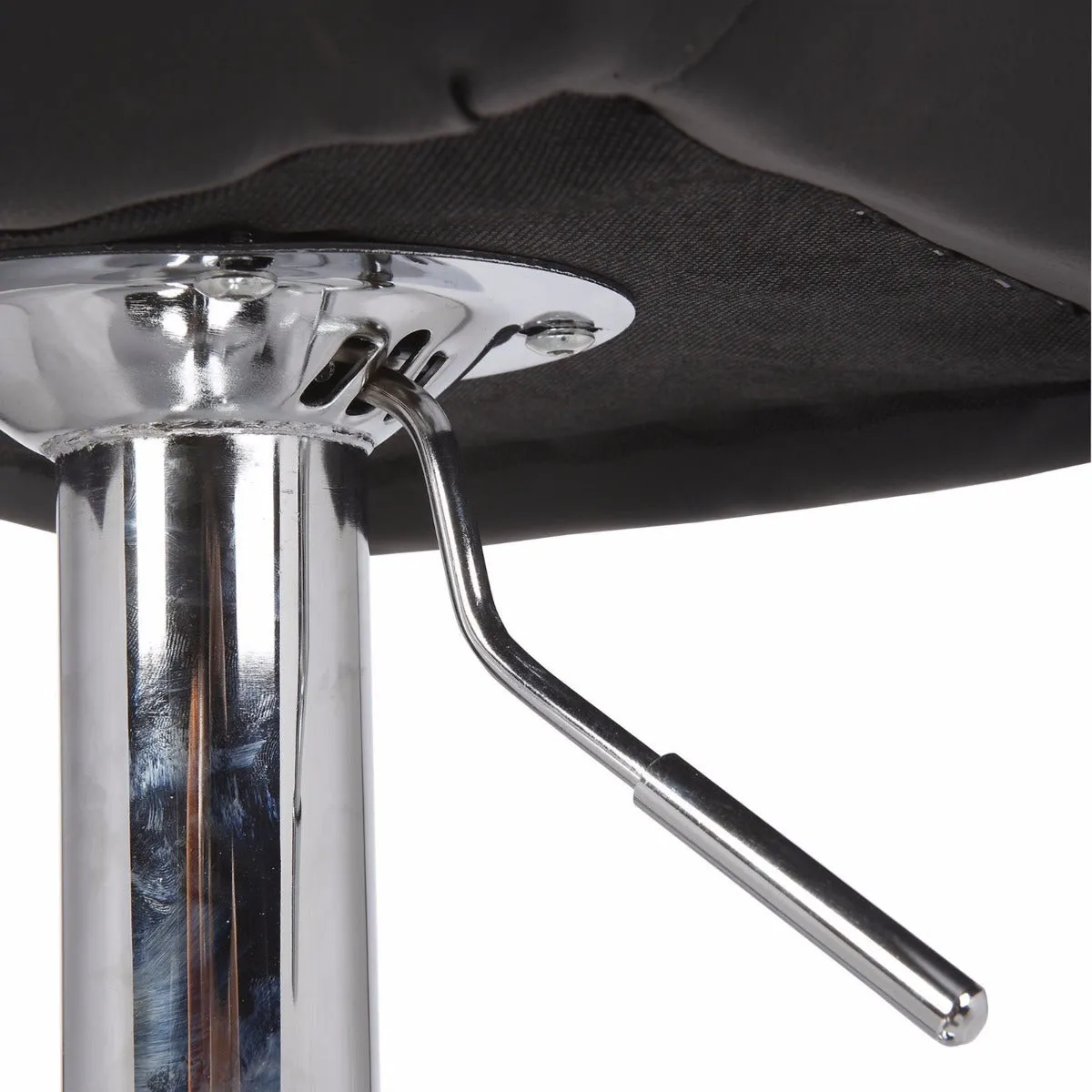 2X Black Bar Stools With High Back Rest And Gas Lift