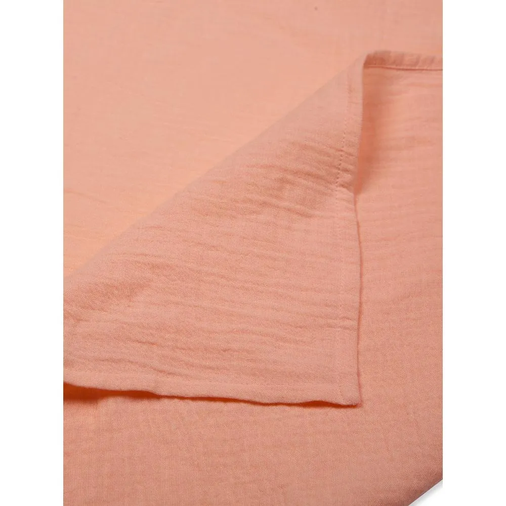 3 in 1 Muslin Swaddle Wrapper Pack of 2 (Size 41x41 Inches) Butterfly Print & Peach