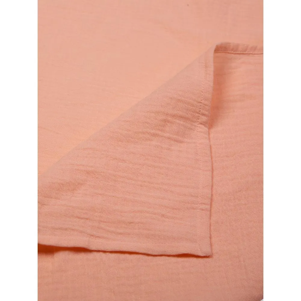 3 in 1 Muslin Swaddle Wrapper Pack of 2 (Size 41x41 Inches) Fruit Print & Peach