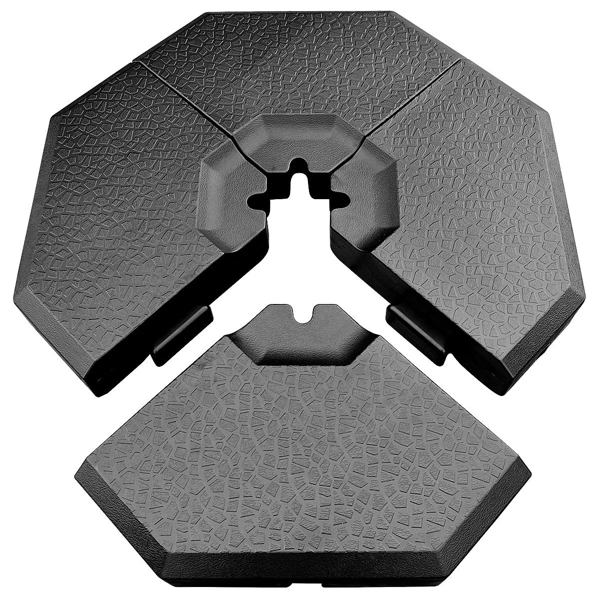4pc Patio Cantilever Offset Umbrella Weight Base Plate Set - Black
