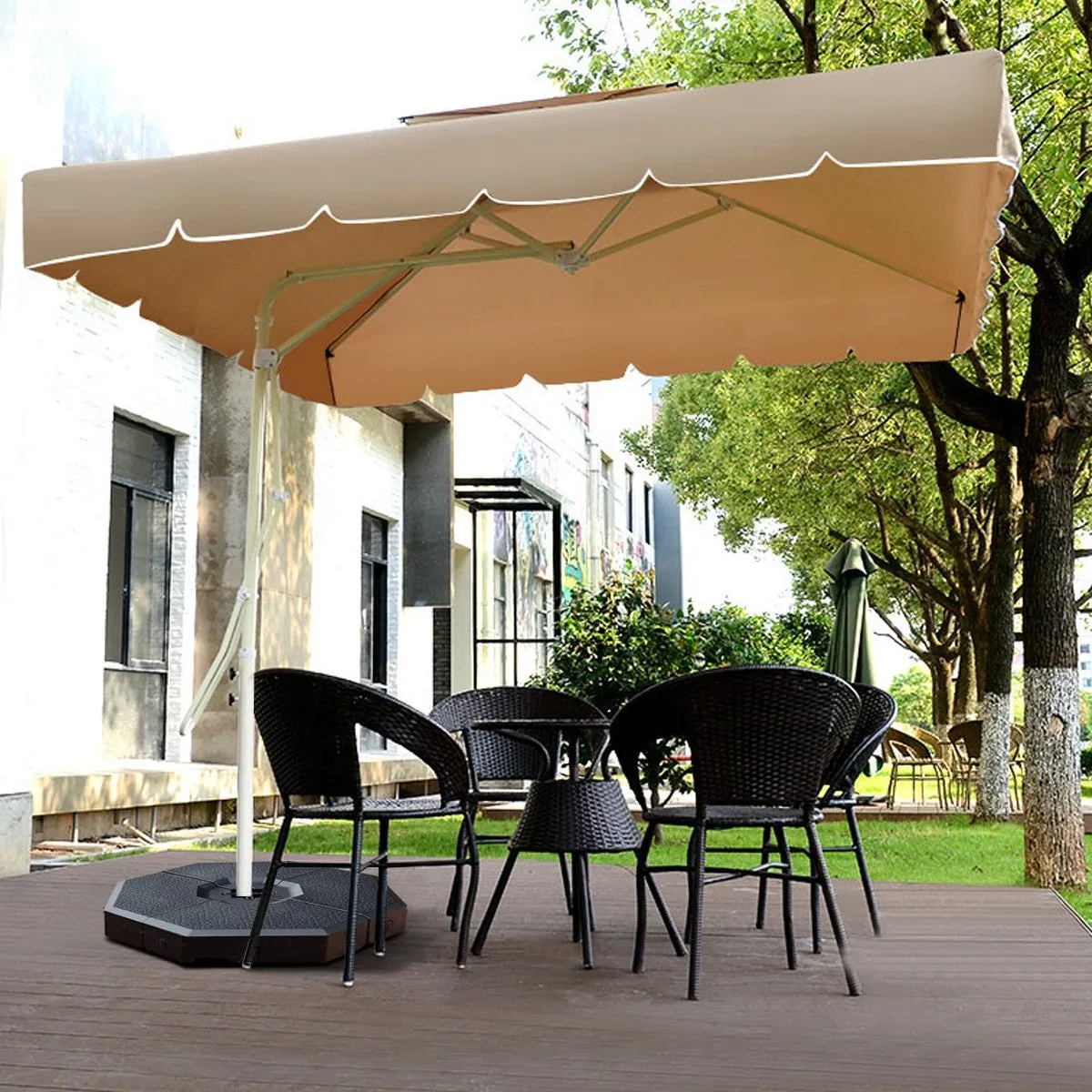 4pc Patio Cantilever Offset Umbrella Weight Base Plate Set - Black