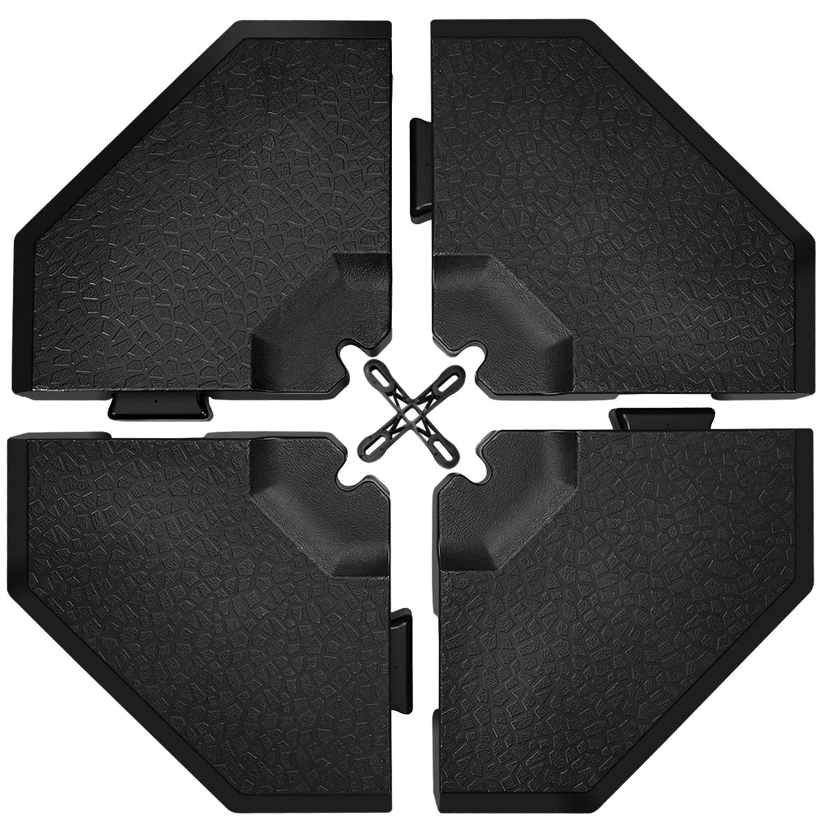4pc Patio Cantilever Offset Umbrella Weight Base Plate Set - Black