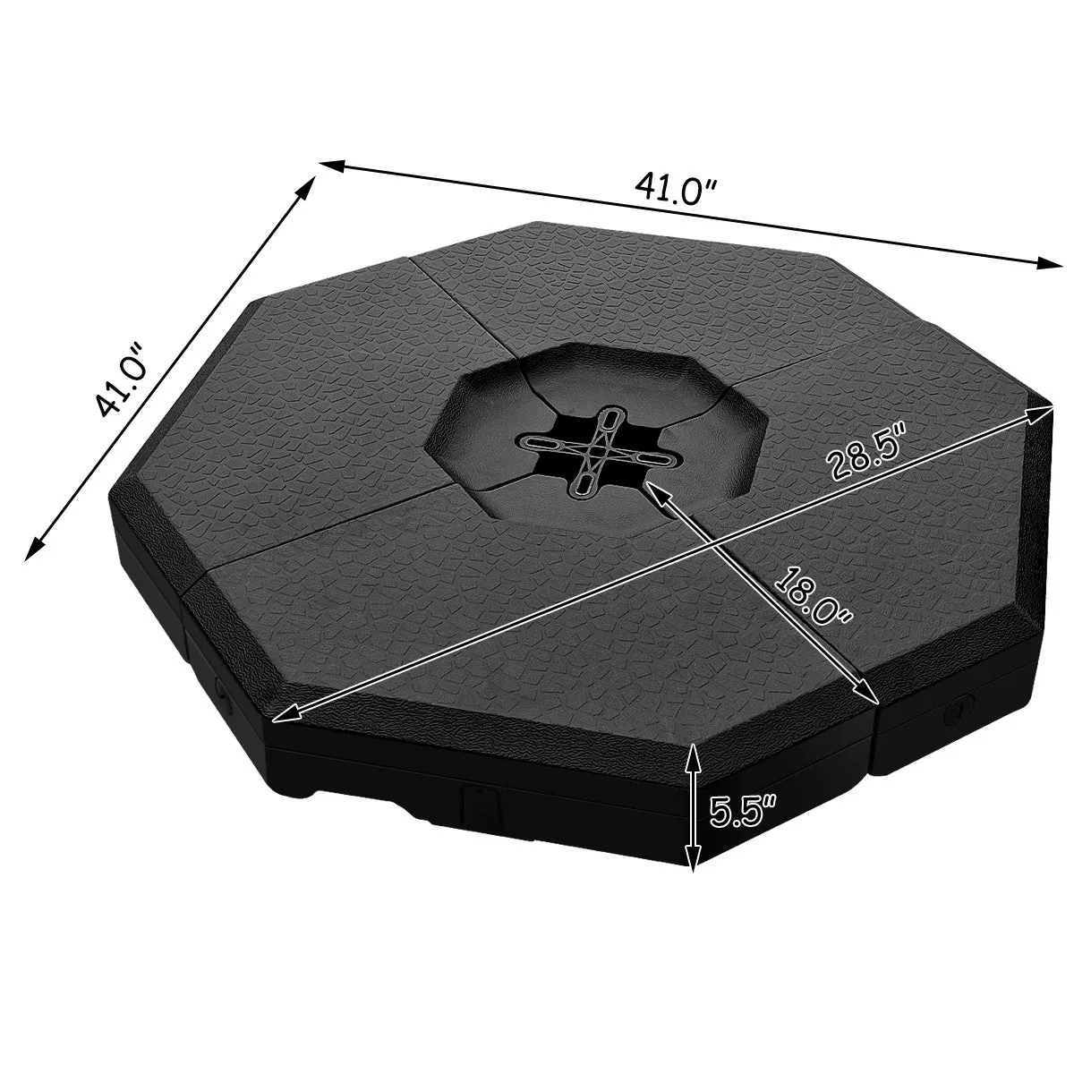 4pc Patio Cantilever Offset Umbrella Weight Base Plate Set - Black