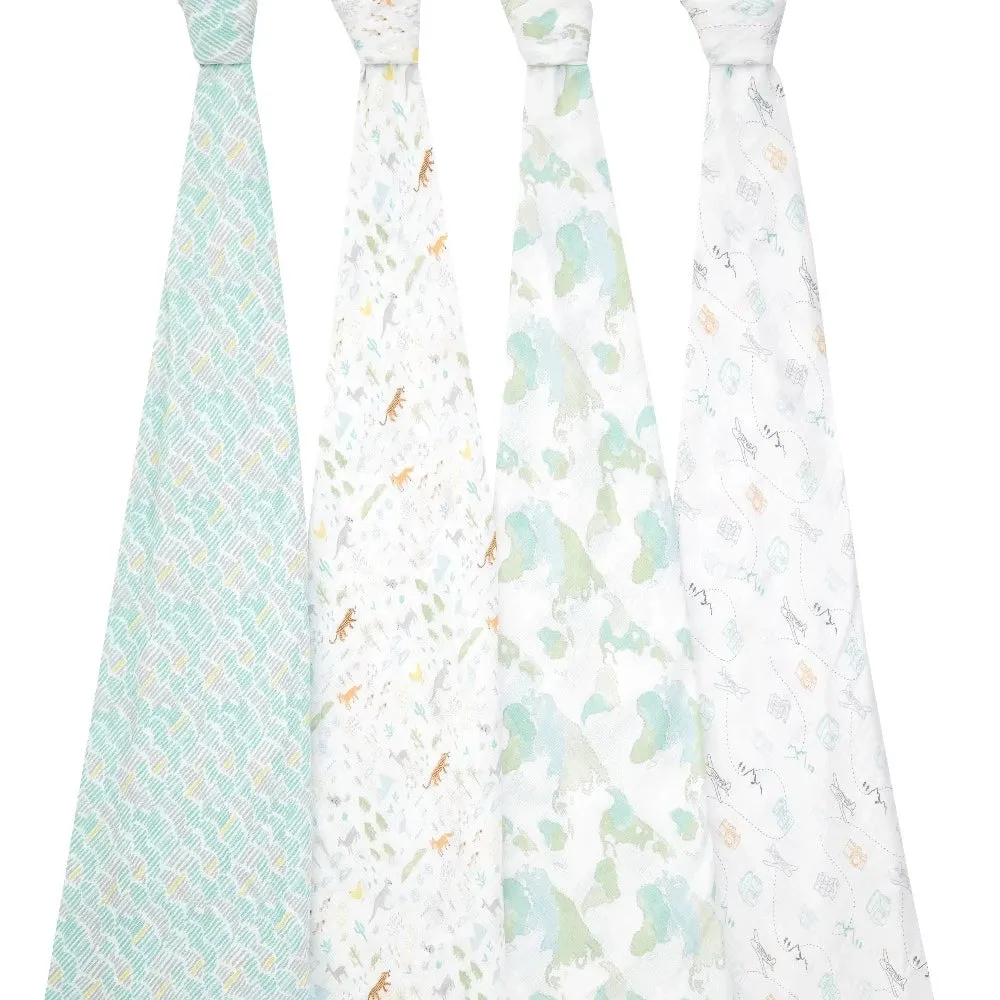 Aden   Anais - Essentials Cotton Muslin Swaddles - 4 pack