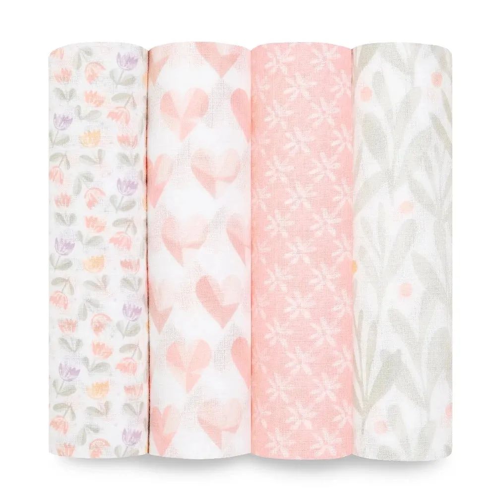 Aden   Anais - Essentials Cotton Muslin Swaddles - 4 pack