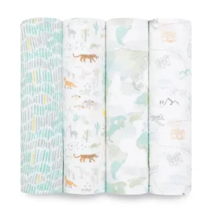 Aden   Anais - Essentials Cotton Muslin Swaddles - 4 pack
