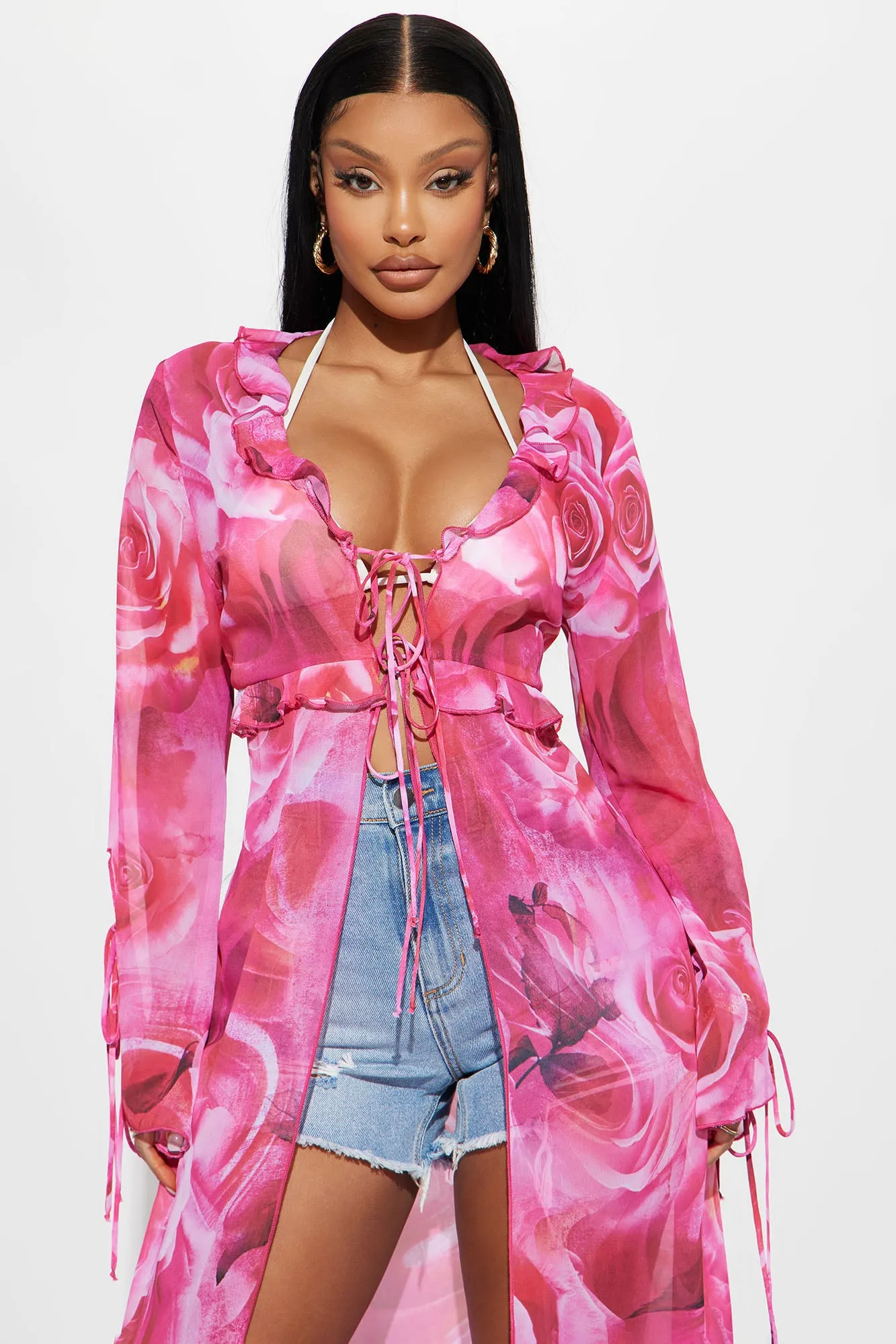 All In One Printed Maxi Top - Pink