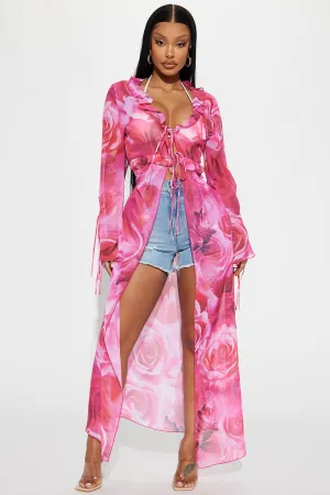 All In One Printed Maxi Top - Pink