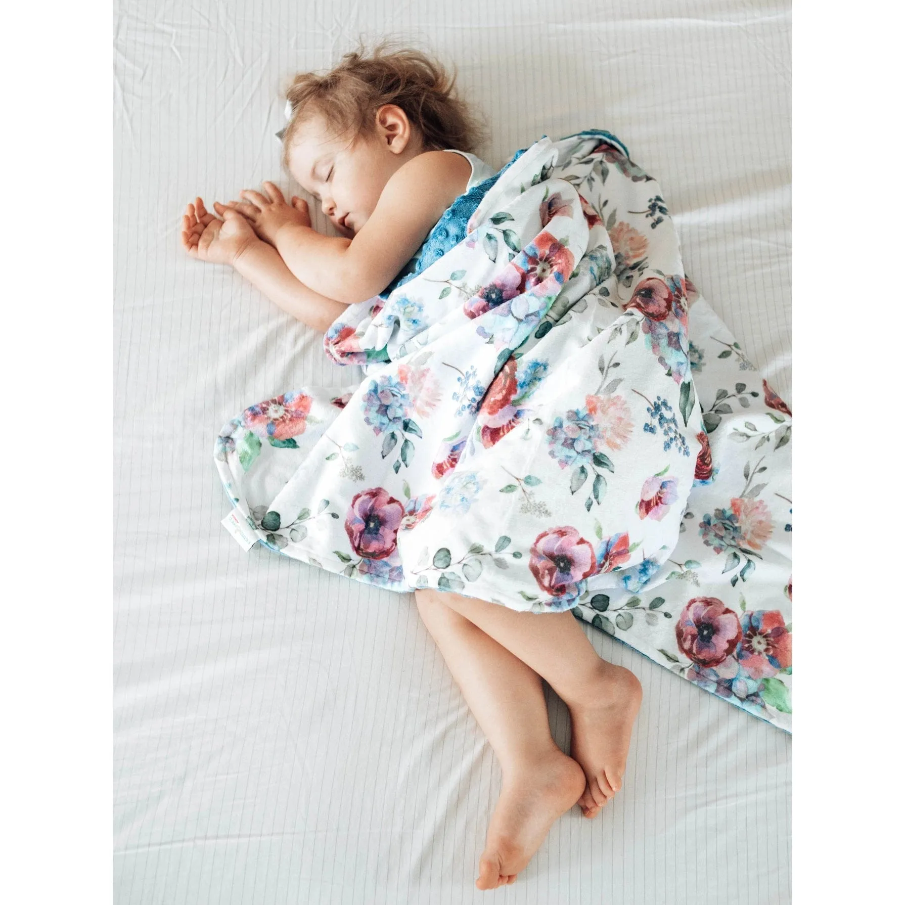 Baby & Toddler Minky Blanket - Blue Floral