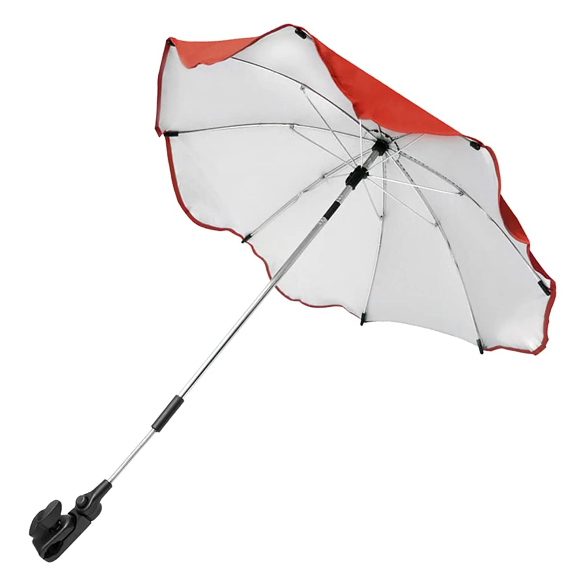 Babymoon UV Rays Protection Parasol Rain Canopy Cover Clamp Carriage Sun Shade Pram Stroller Umbrella – Red