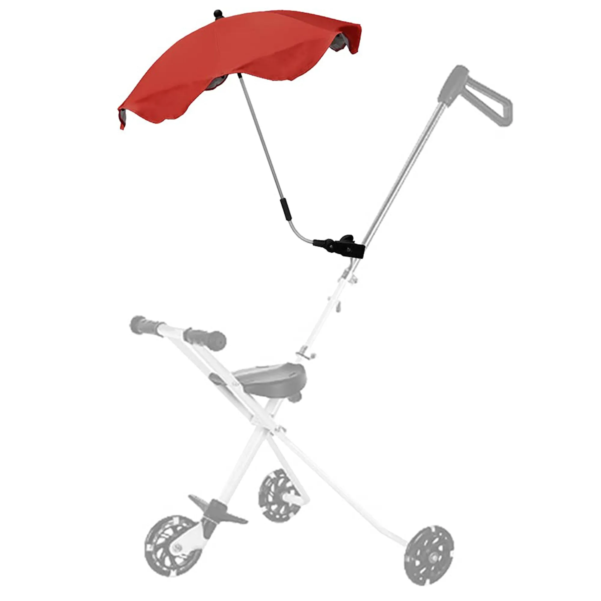 Babymoon UV Rays Protection Parasol Rain Canopy Cover Clamp Carriage Sun Shade Pram Stroller Umbrella – Red