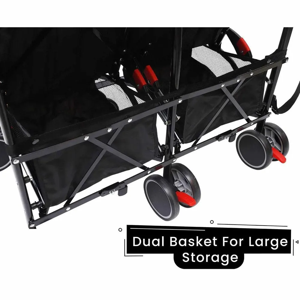 Black Ginny And Johnny Twin Stroller