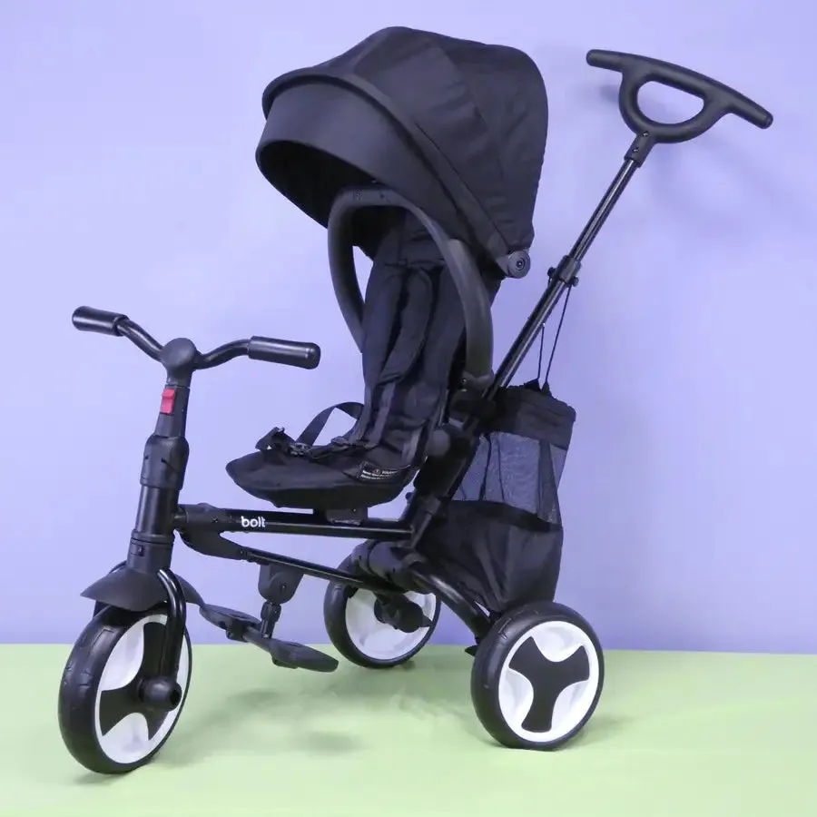 BOLT Foldable Push Tricycle - Black
