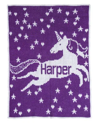 Butterscotch Blankees Unicorn & Stars Stroller Size