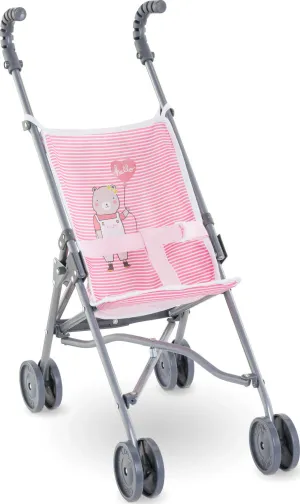Corolle Umbrella Doll Stroller - Pink Stripe