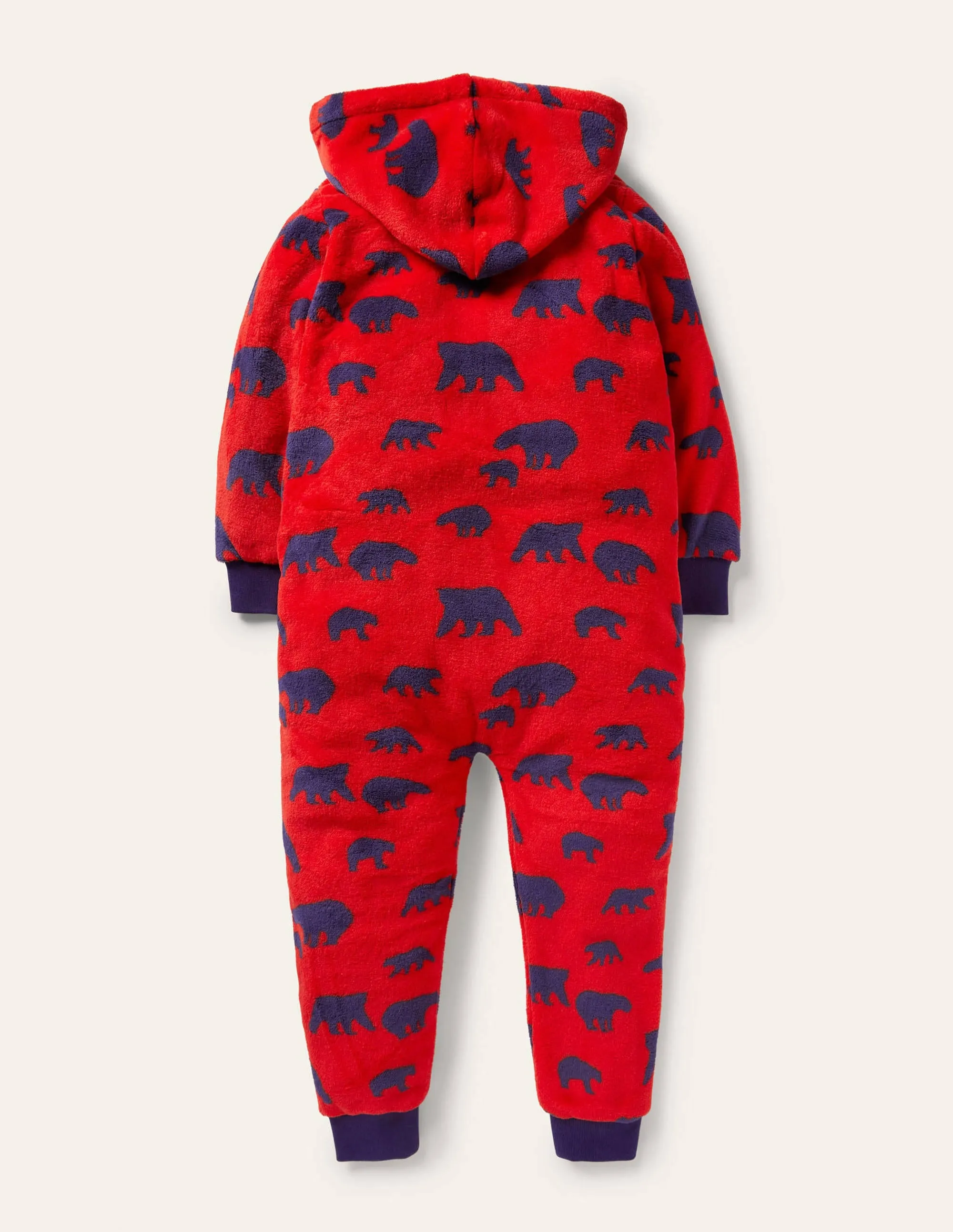 Cosy Fleece All-In-One-Rockabilly Red Bears