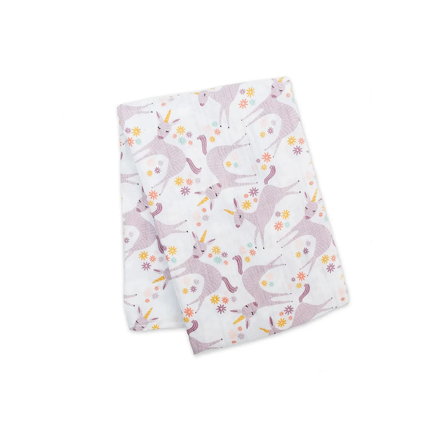 Cotton Muslin Swaddle - Modern Unicorn | Lulujo