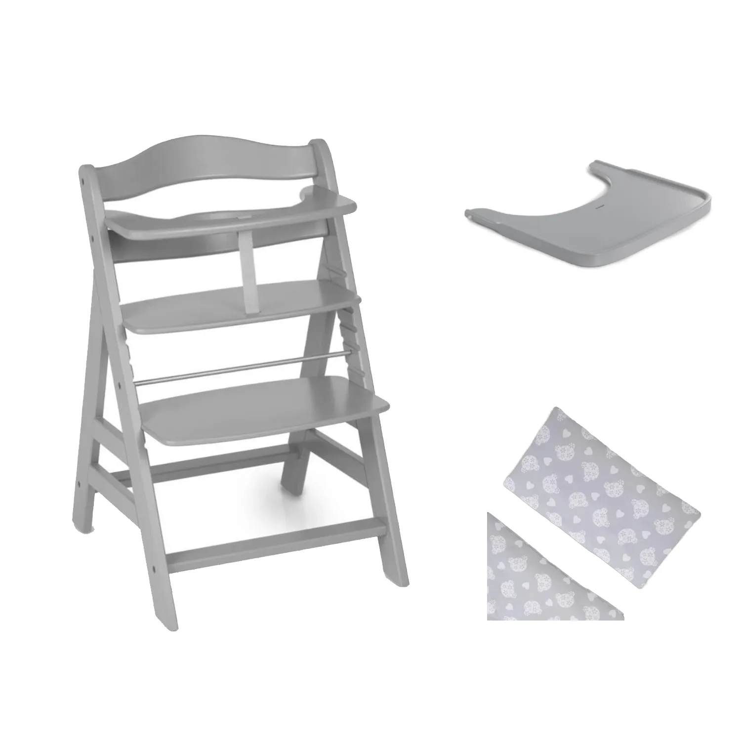 Hauck Alpha Highchair Bundle - Teddy Grey