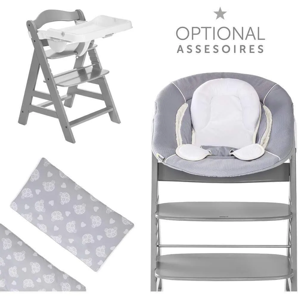 Hauck Alpha Highchair Bundle - Teddy Grey