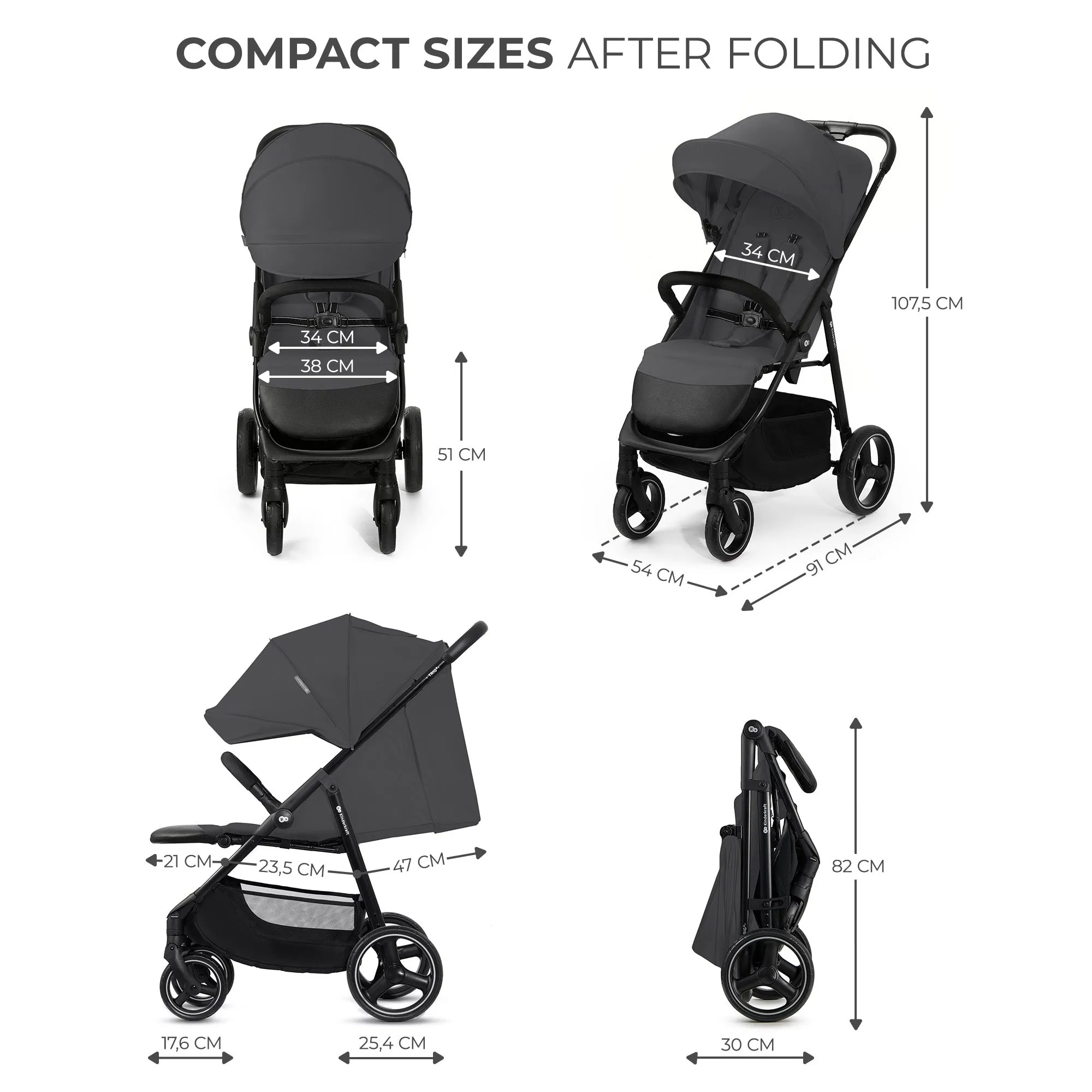 Kinderkraft Stroller Trig 3 - Granite Grey
