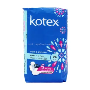 KOTEX SOFT & SMOOTH MAXI WING 16/S *1