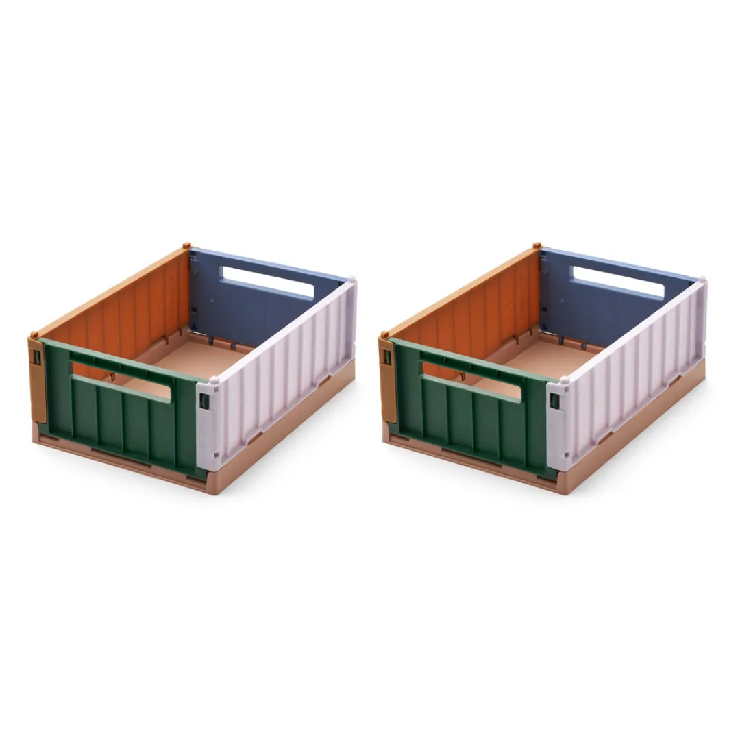Liewood Weston Storage Box 2 Pack Small | Garden Green Mix
