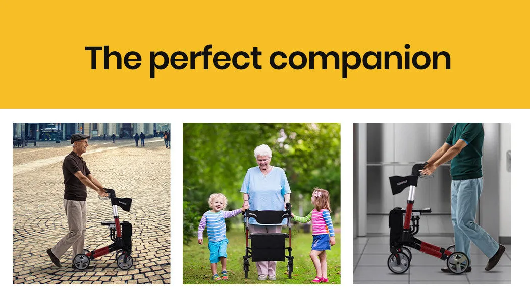 Lightweight Foldable Rollator with Seat & 8" Wheels - Equipmed