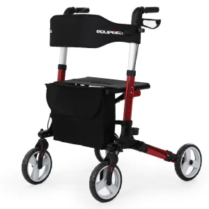 Lightweight Foldable Rollator with Seat & 8" Wheels - Equipmed