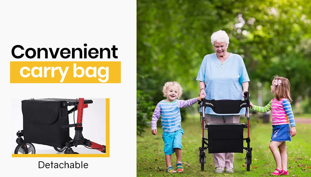 Lightweight Foldable Rollator with Seat & 8" Wheels - Equipmed