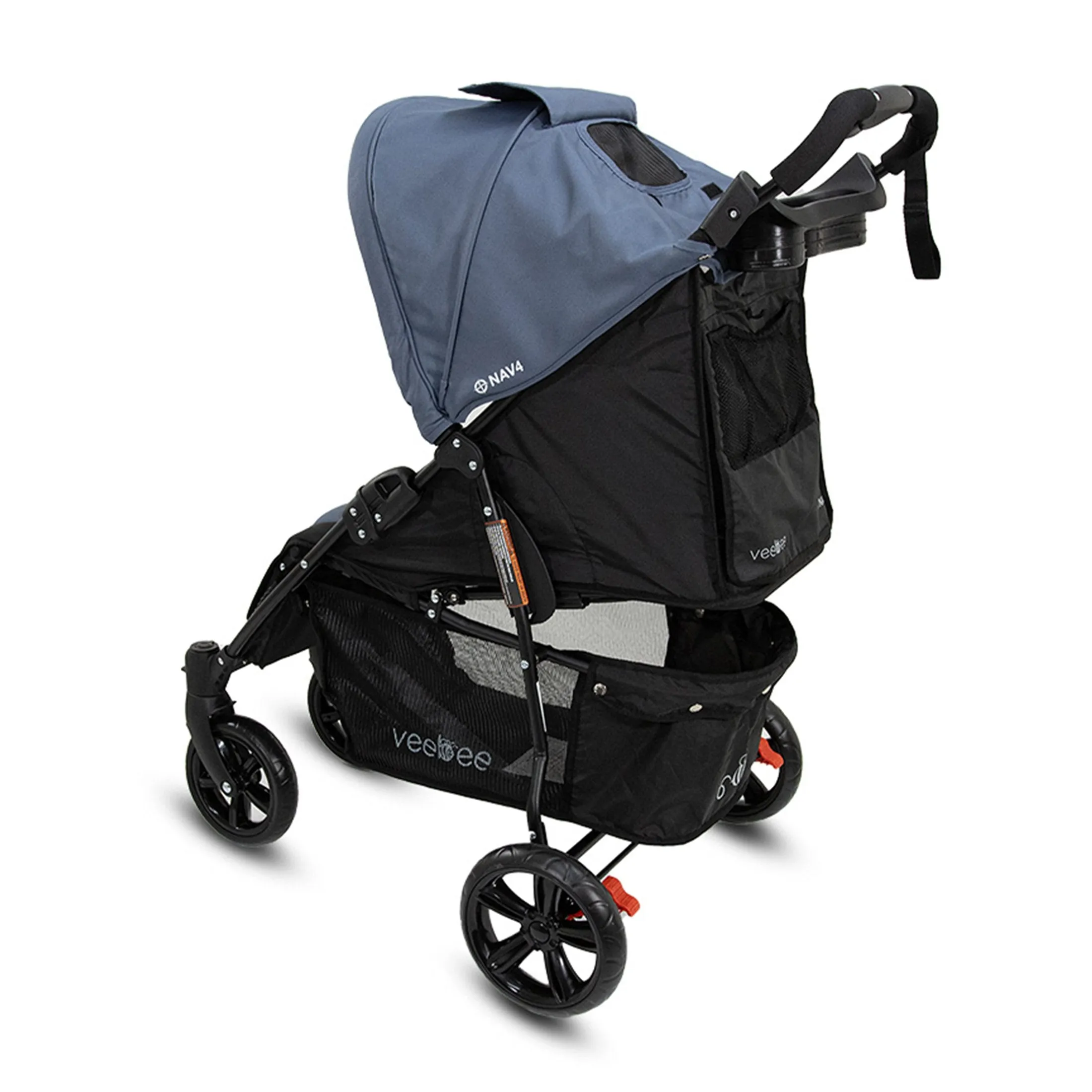 Lightweight Foldable Stroller Pram, UPF 50  Canopy, 22kg Capacity - Veebee