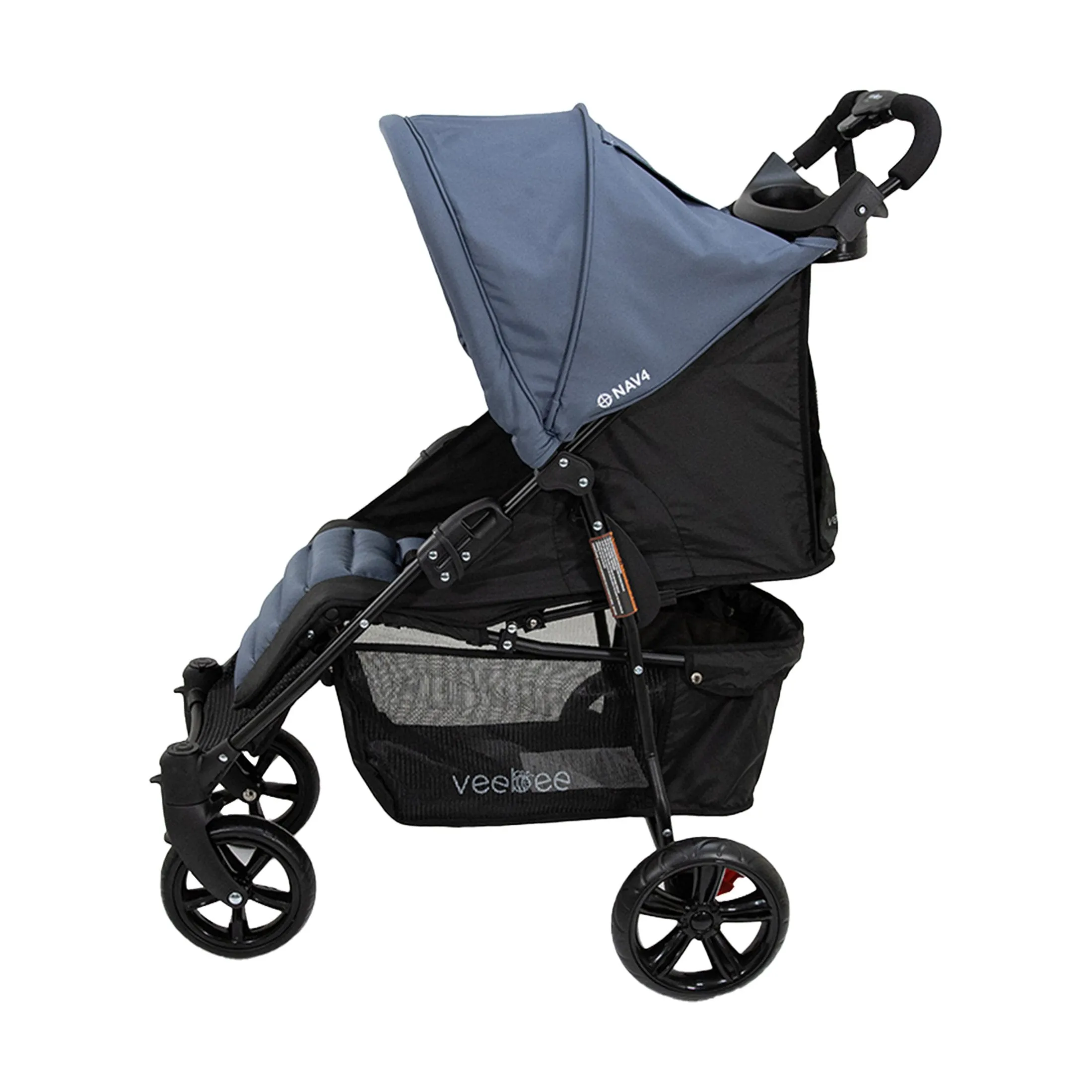 Lightweight Foldable Stroller Pram, UPF 50  Canopy, 22kg Capacity - Veebee