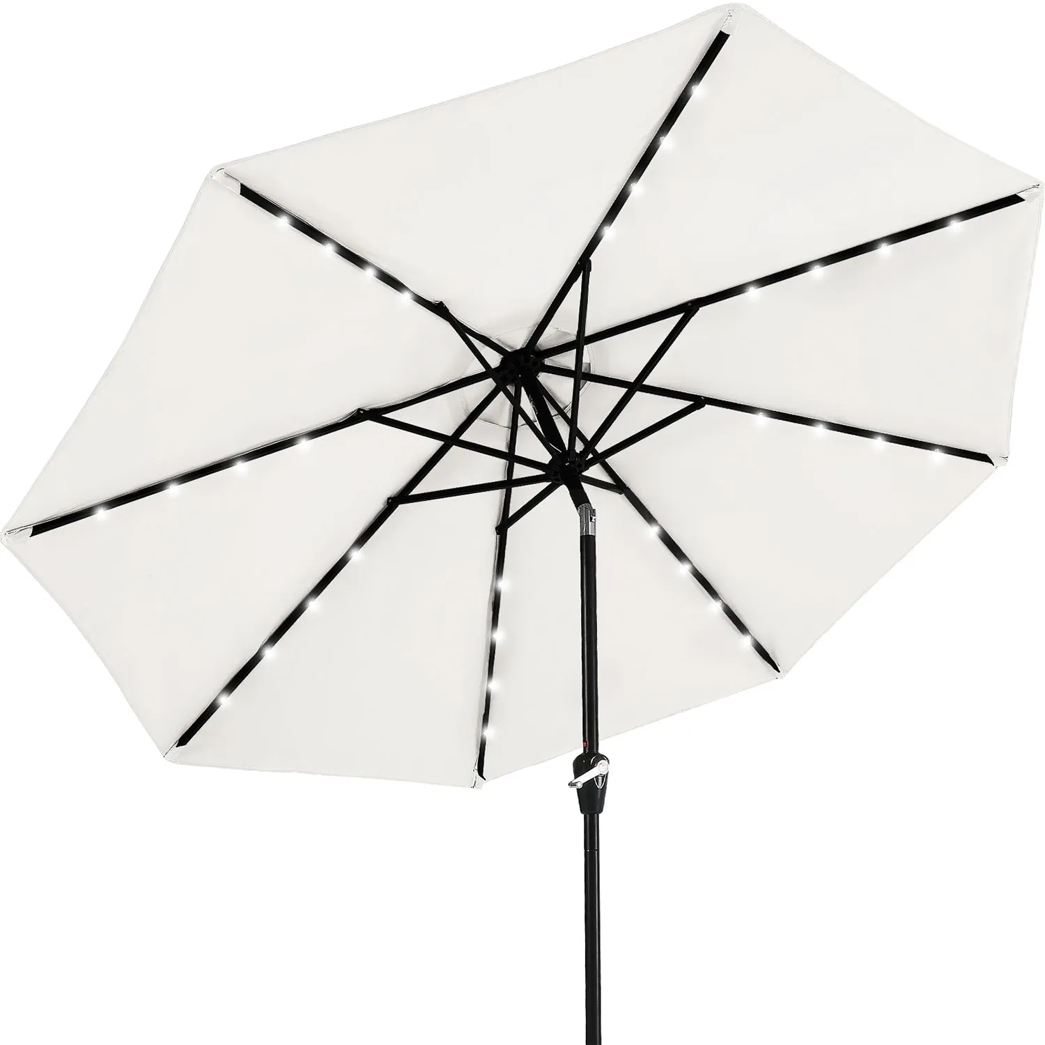 MASTERCANOPY Patio Umbrella with 32 Solar LED Lights-8 Ribs