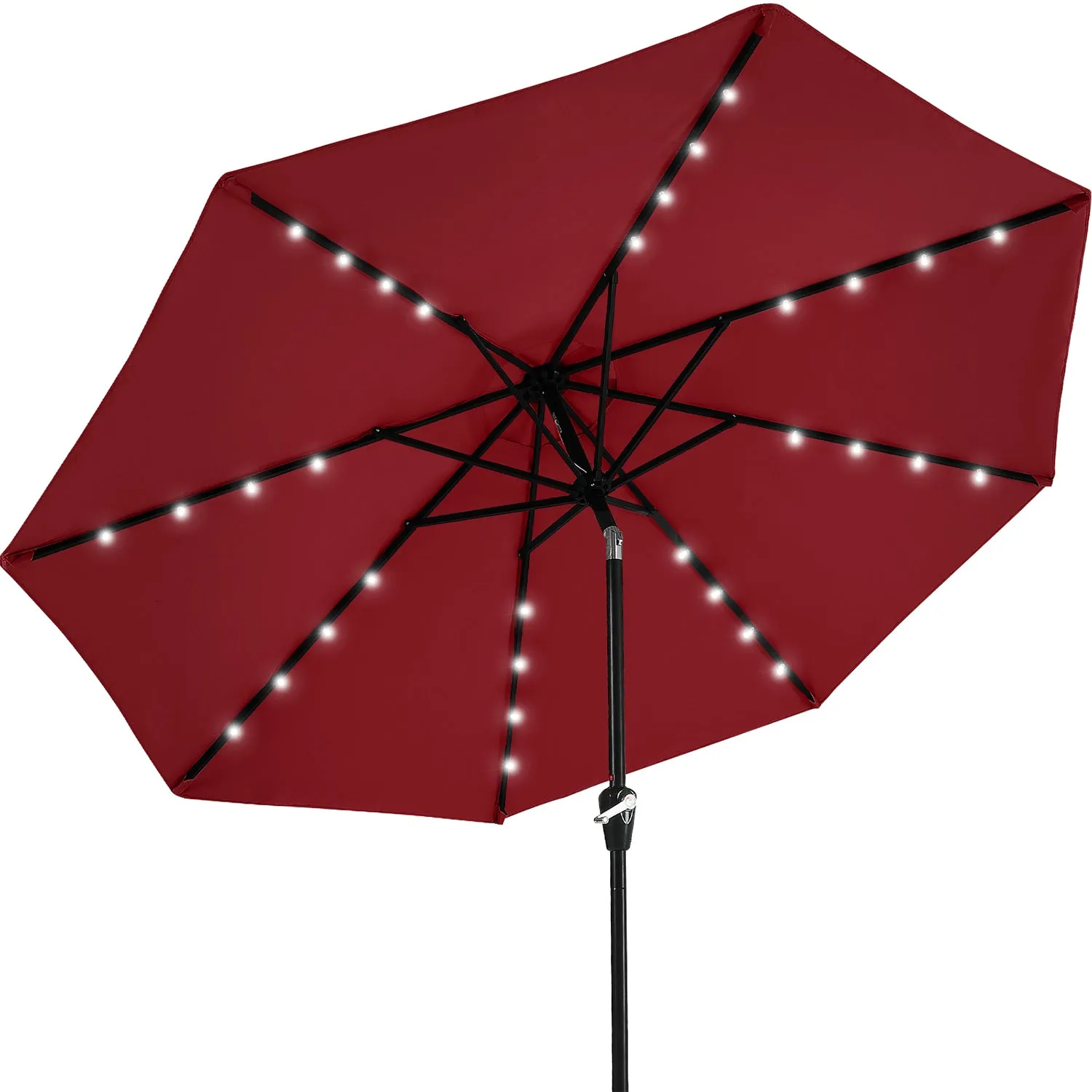 MASTERCANOPY Patio Umbrella with 32 Solar LED Lights-8 Ribs