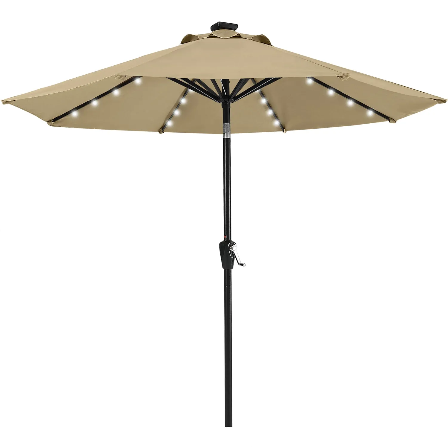 MASTERCANOPY Patio Umbrella with 32 Solar LED Lights-8 Ribs