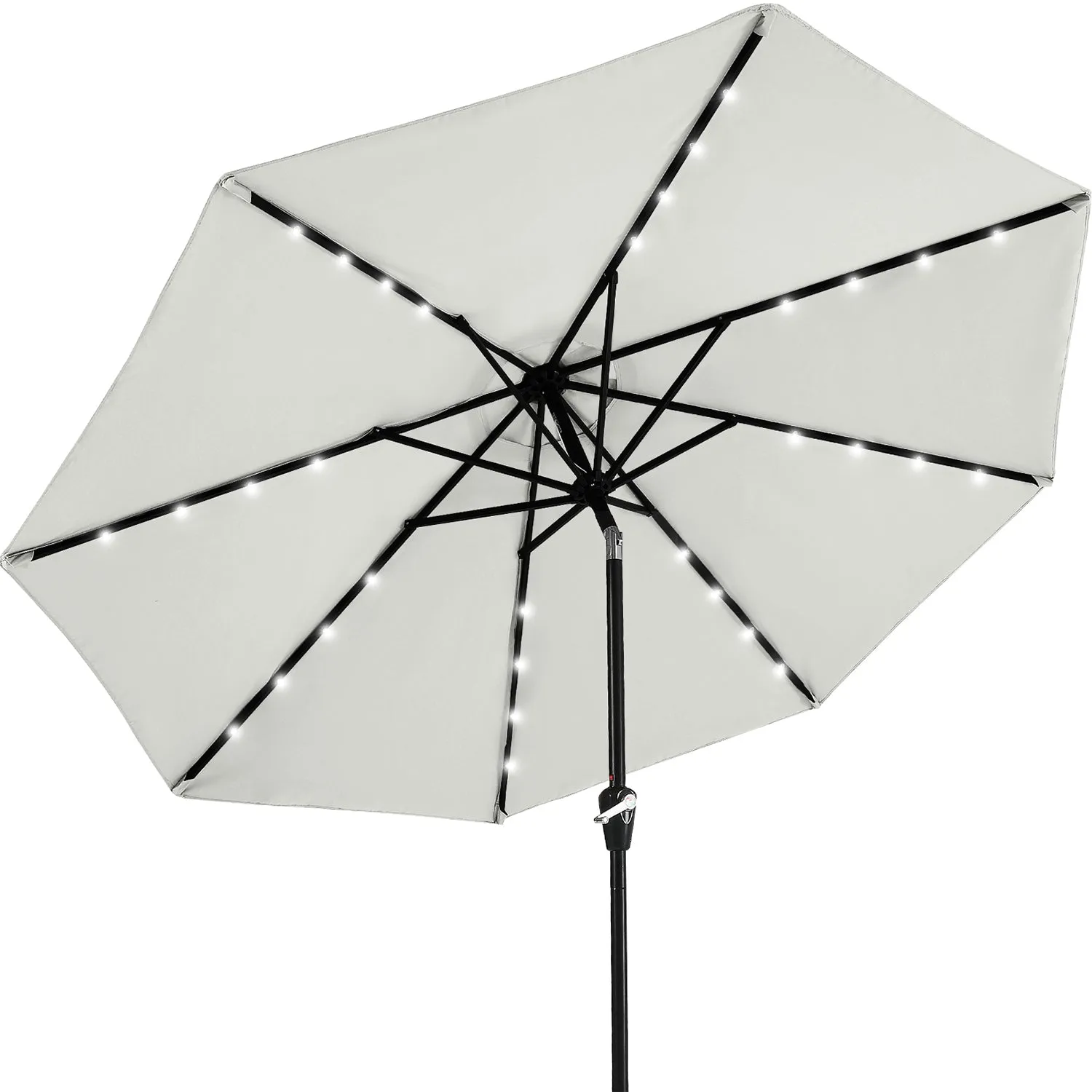 MASTERCANOPY Patio Umbrella with 32 Solar LED Lights-8 Ribs