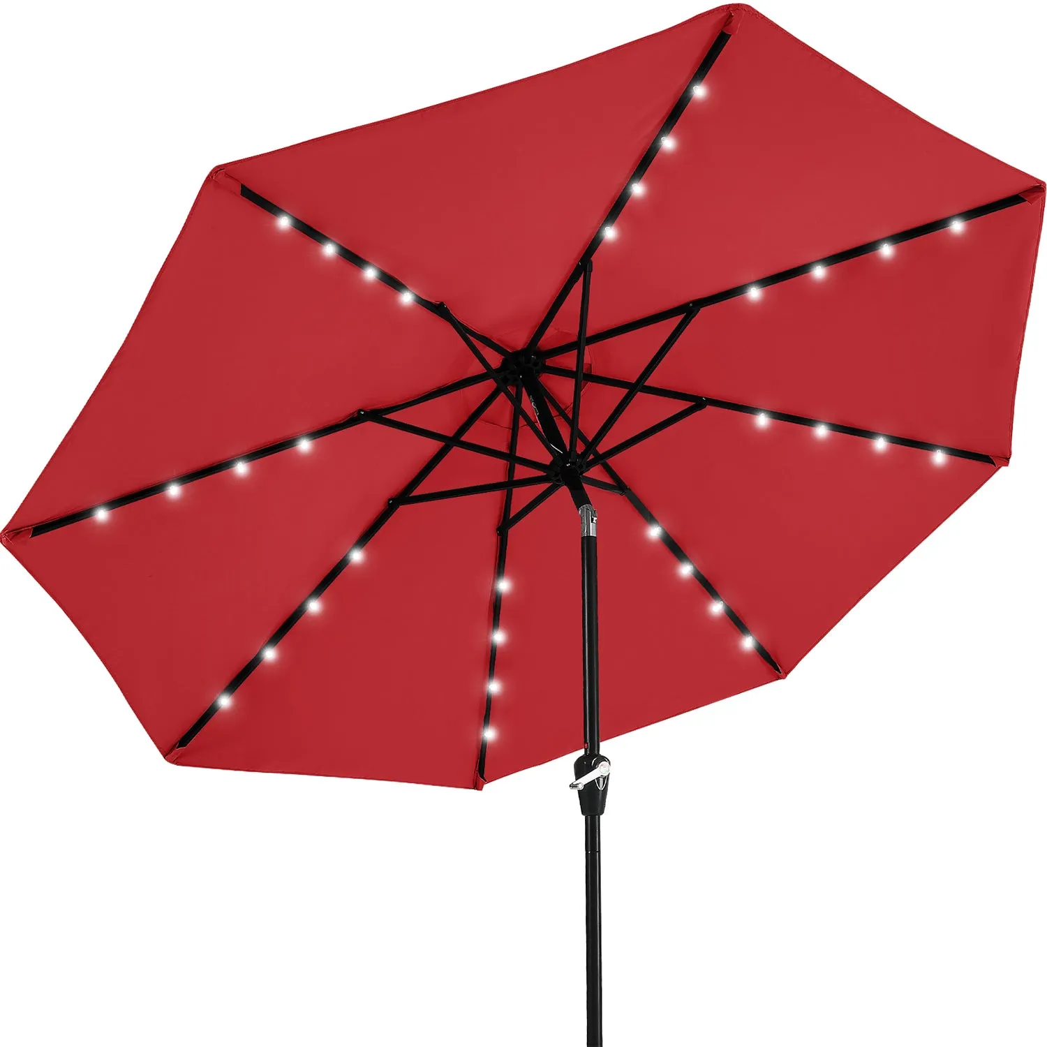 MASTERCANOPY Patio Umbrella with 32 Solar LED Lights-8 Ribs