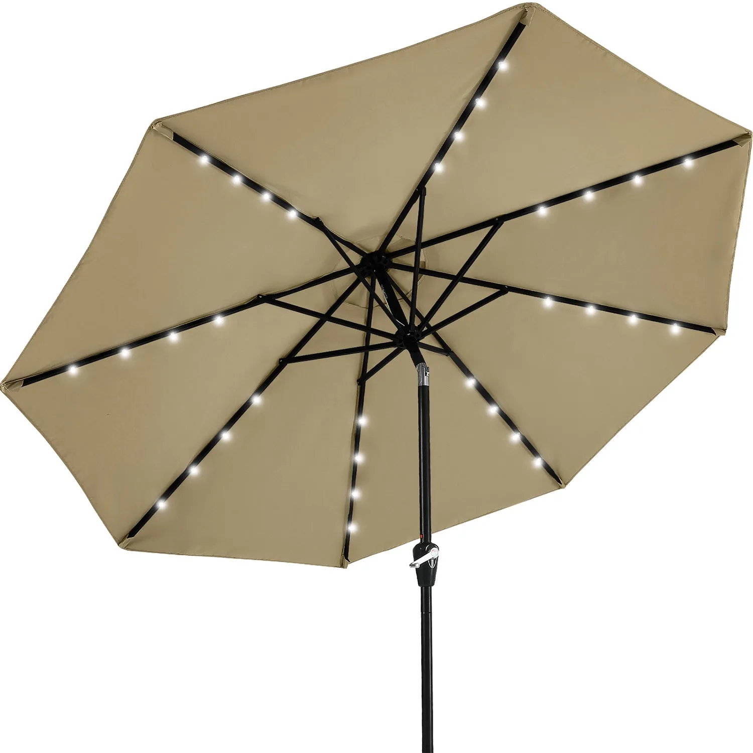 MASTERCANOPY Patio Umbrella with 32 Solar LED Lights-8 Ribs