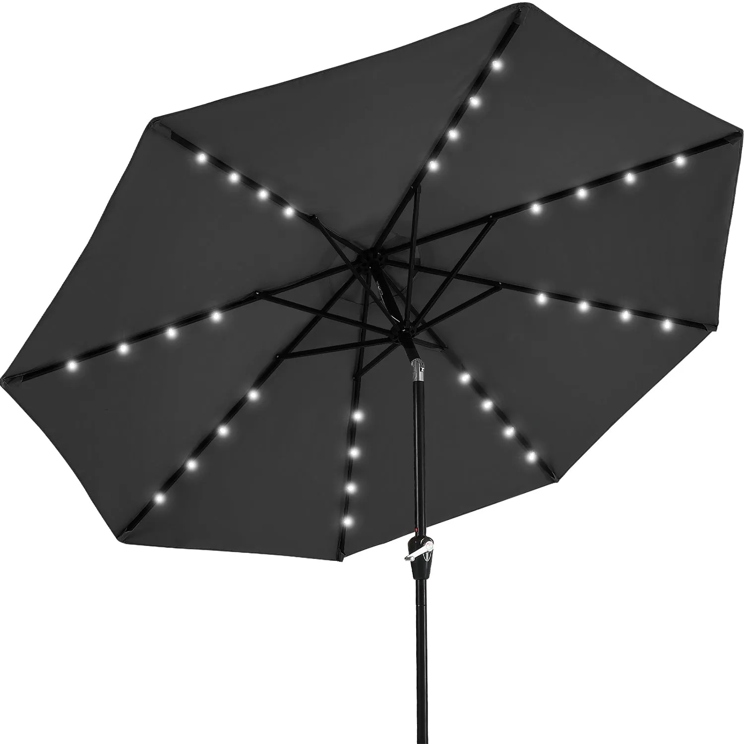 MASTERCANOPY Patio Umbrella with 32 Solar LED Lights-8 Ribs