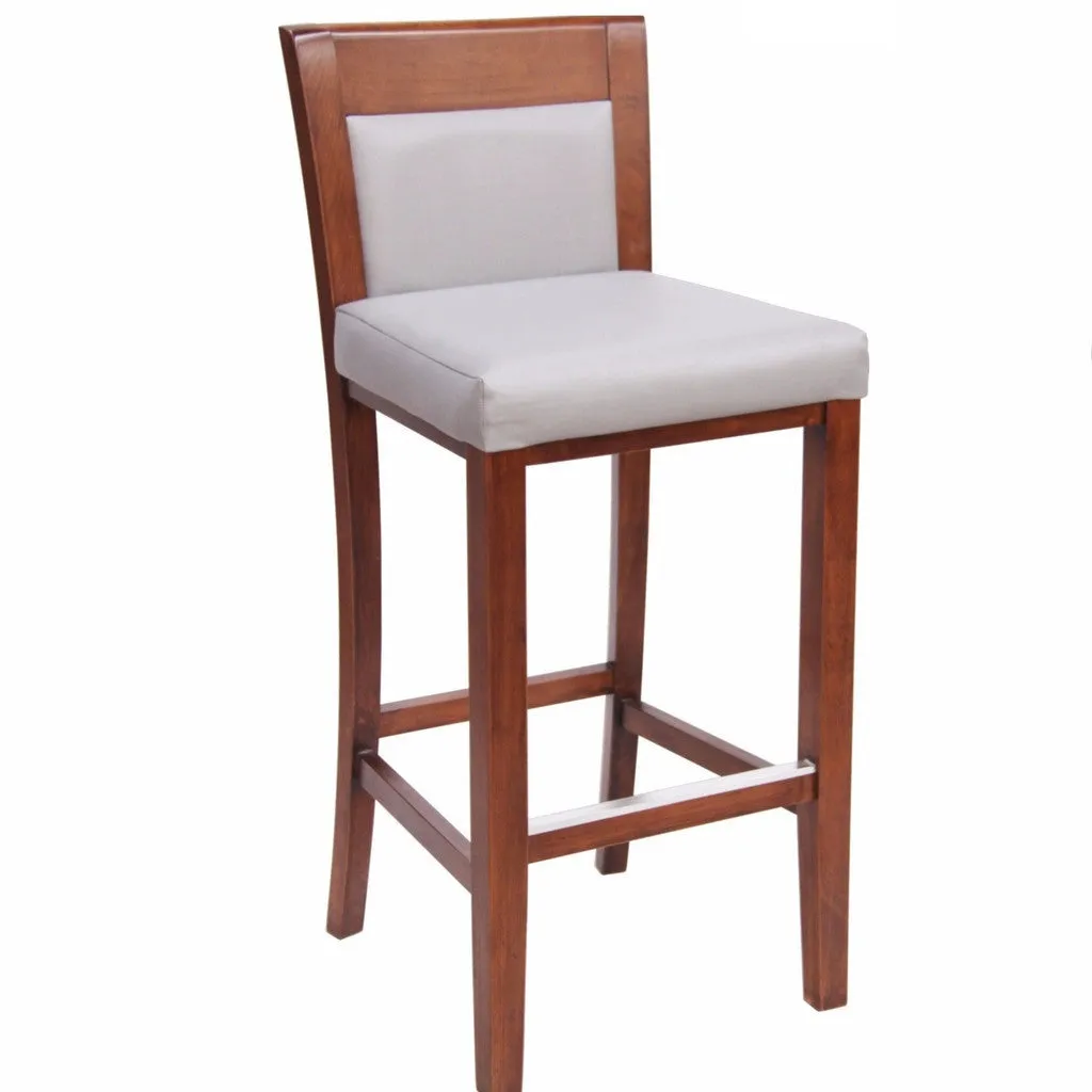 MK6072BS Mahogany Finished Solid Back Wooden Restaurant Barstool