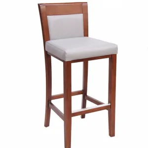 MK6072BS Mahogany Finished Solid Back Wooden Restaurant Barstool