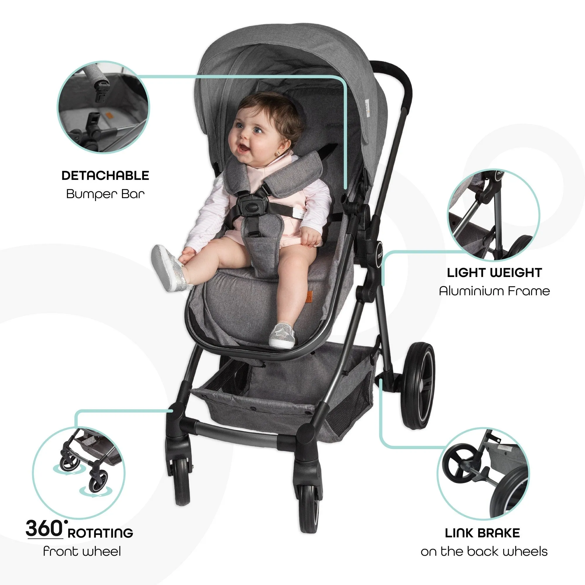 Moon Pro - 2in1 Stroller Birth to 15 kg