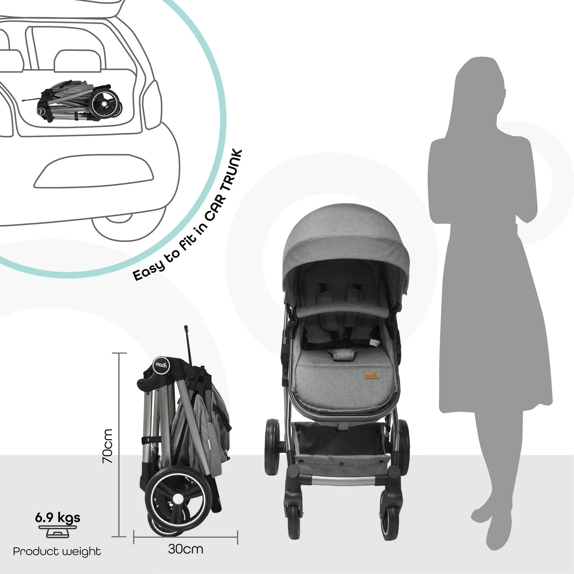 Moon Pro - 2in1 Stroller Birth to 15 kg